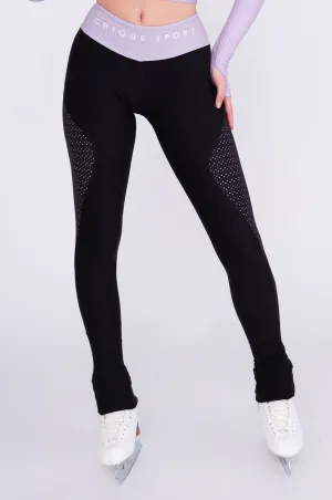 Empower On-Ice Leggings in Amethyst Travel Enthusiast Moisture Wicking Rib Knit Unisex Style