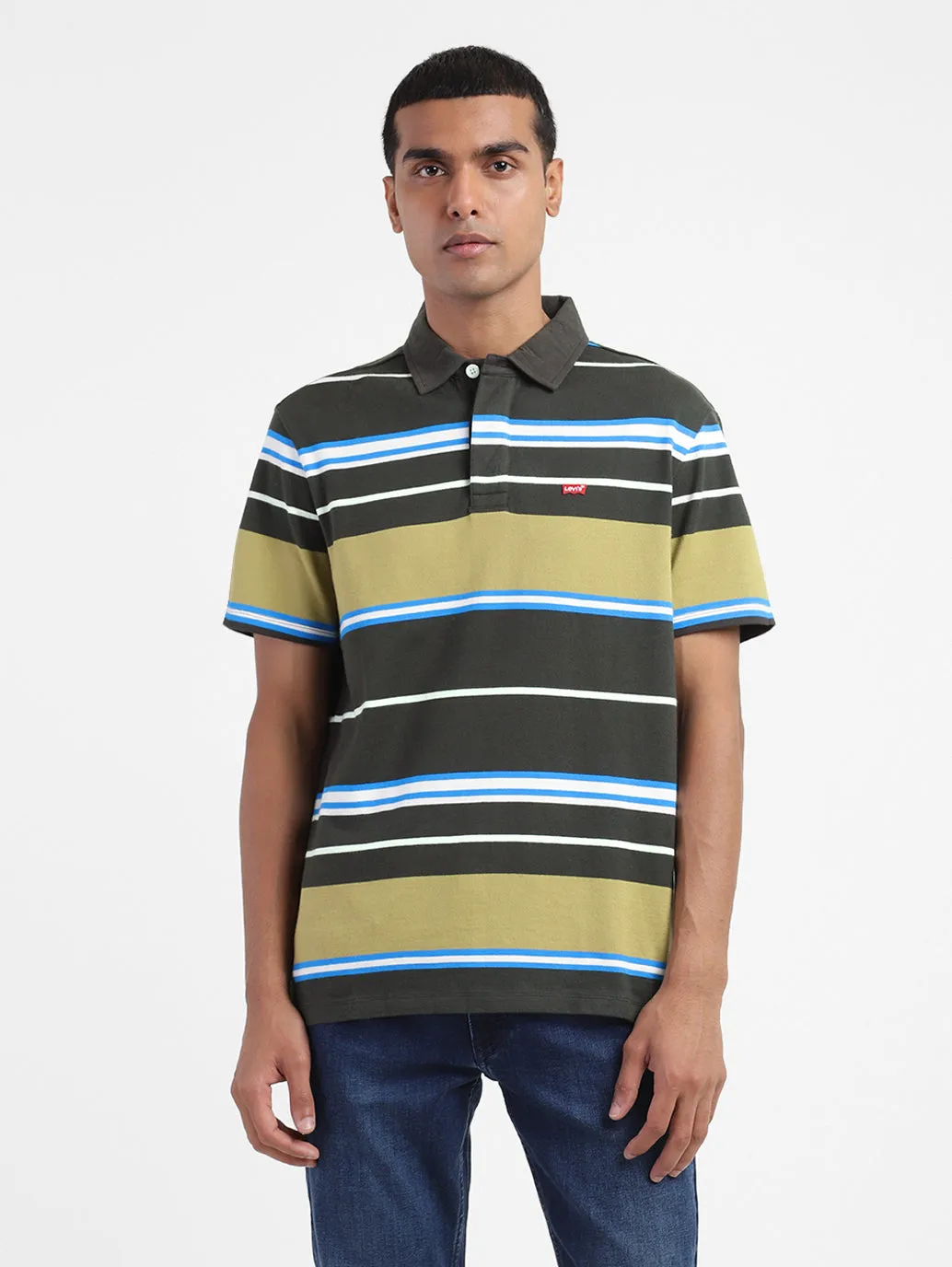 Men's Striped Polo T-shirt Golf Ready