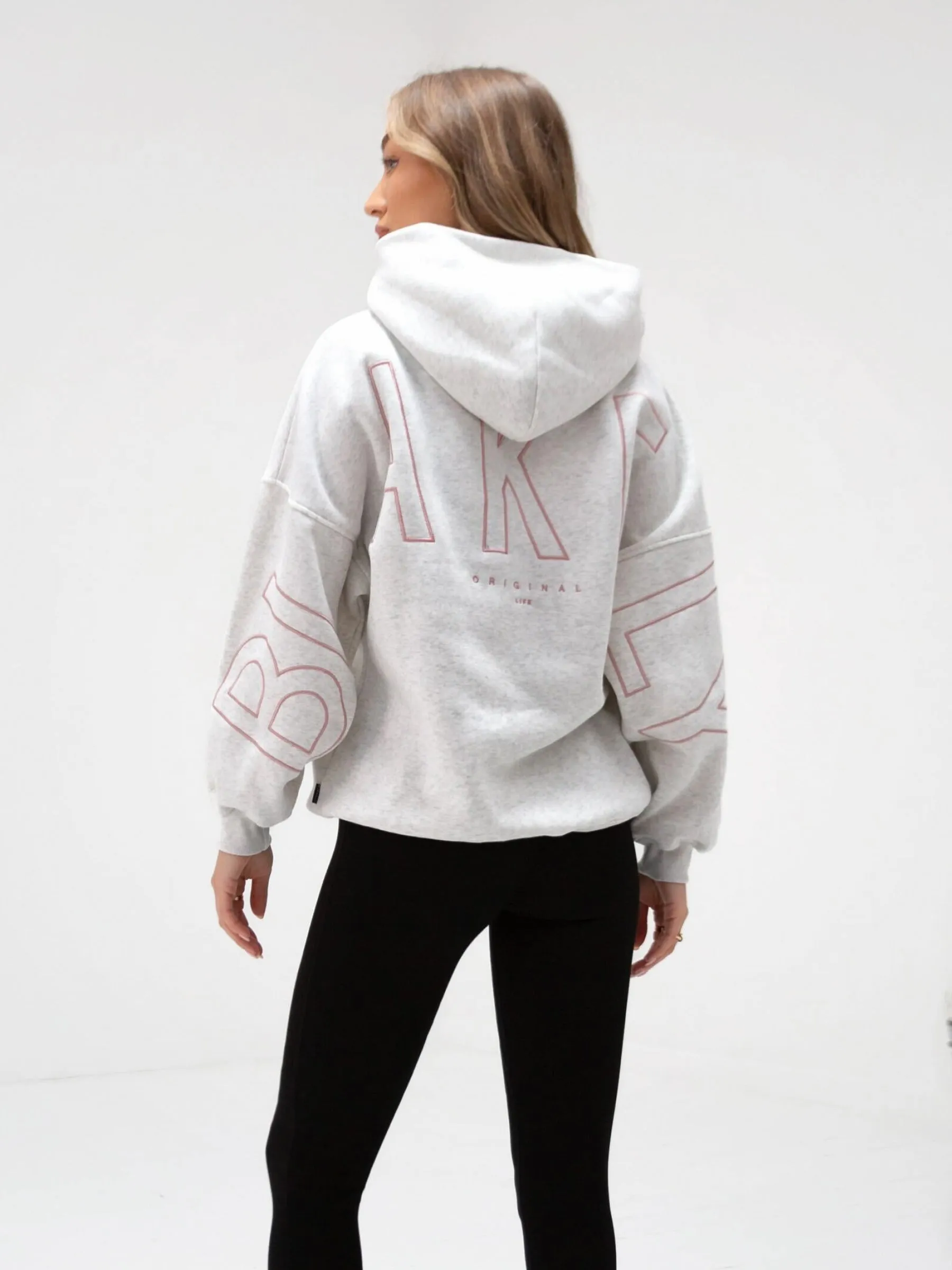 Embroidered Isabel Oversized Hoodie - Bubblegum Pink Cozy