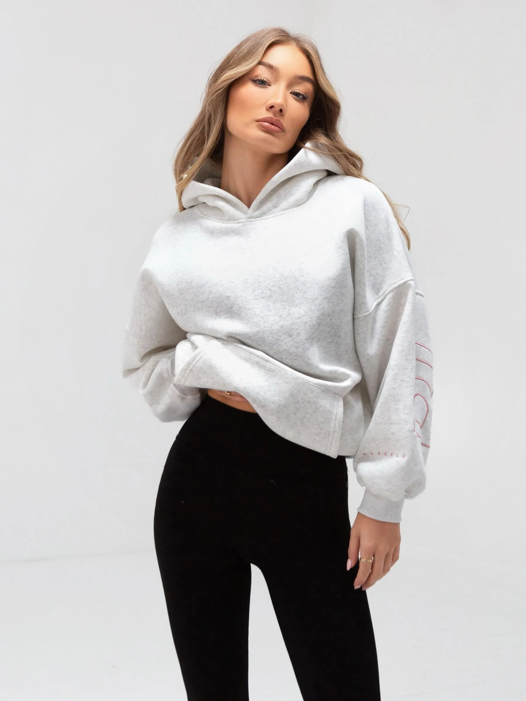 Weekend Brunch Fox like Embroidered Isabel Oversized Hoodie - Bubblegum Pink