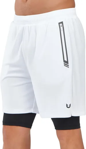 All Purpose Utility Fit Men's Mesh 2 in 1 Workout Running Shorts 7" Athletic Gym Shorts