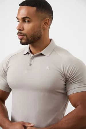 Athletic Fit Polo Shirt in Concrete Grey SoftCheckered Weave