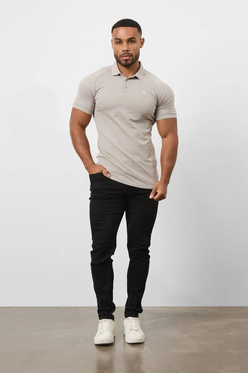 Layering Essential Athletic Fit Polo Shirt in Concrete Grey