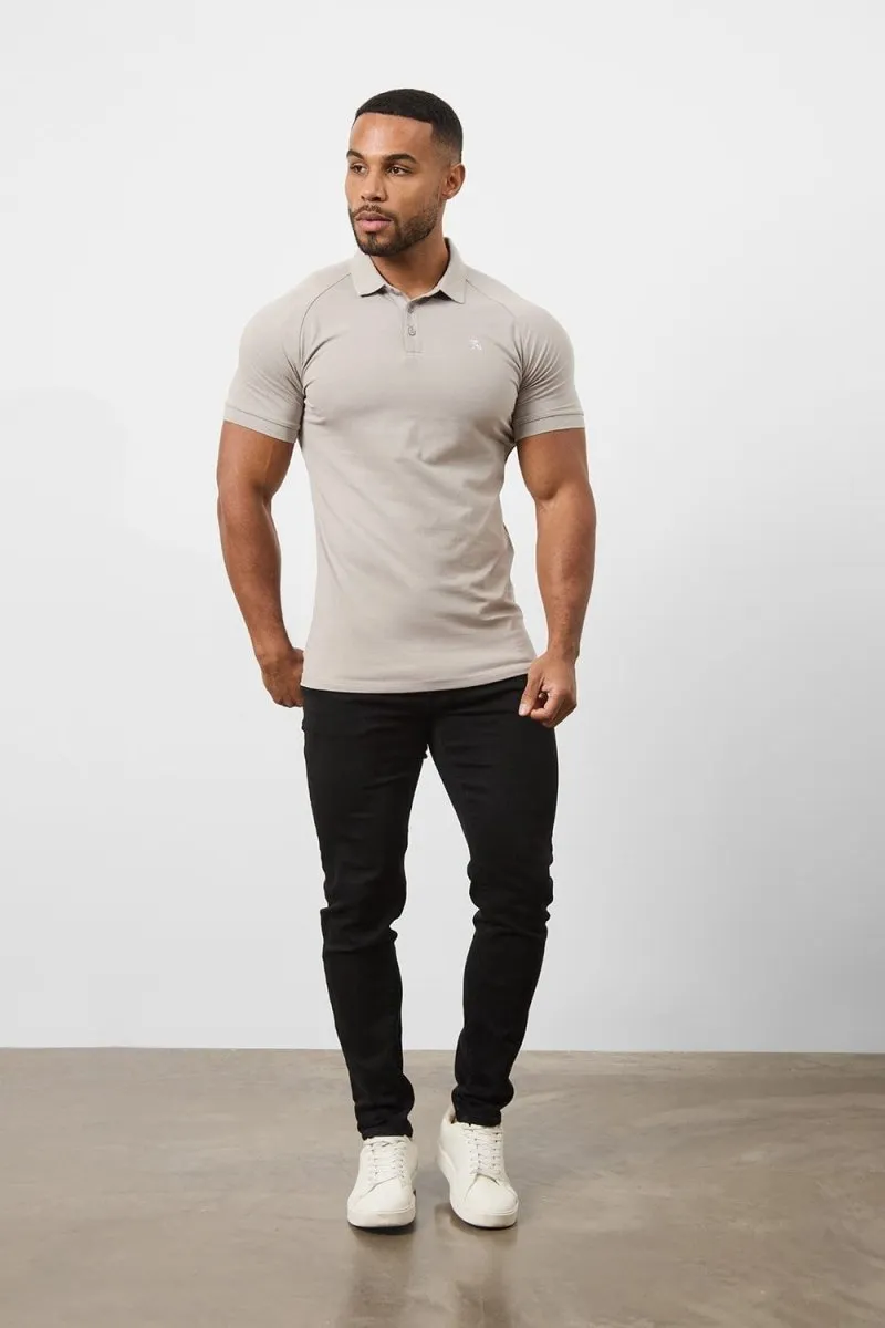 Athletic Fit Polo Shirt in Concrete Grey Business casual