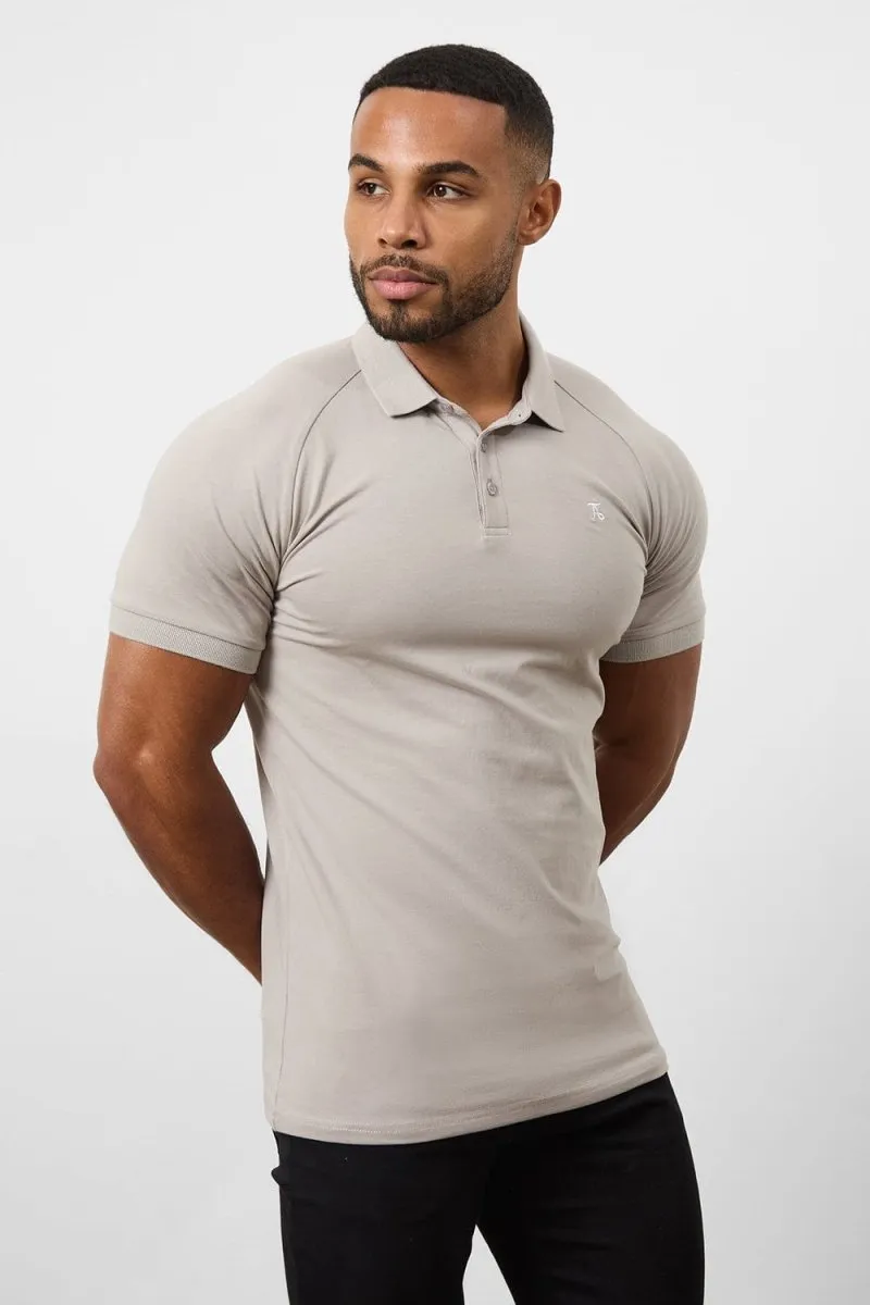 Athletic Fit Polo Shirt in Concrete Grey Party Ready