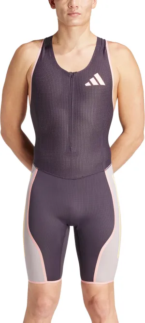 adidas Adizero Promo Sleeveless Mens Running Suit - Purple Balanced Design Multi Pocket Functionality