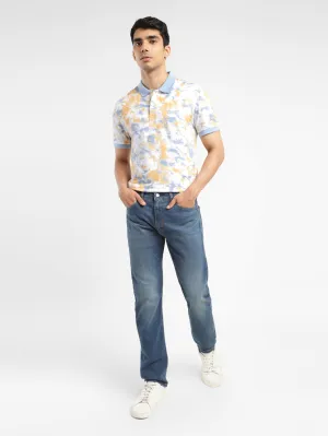 Durable Ribbed Cuffs DoubleStitched Seams Men's Tie - Dye Polo T-shirt