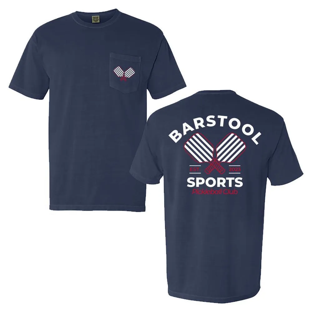 Flatlock stitching Comfy Comfort Barstool Sports Pickleball Pocket Tee