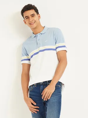 Men's Colorblock Slim Fit Polo T-Shirt Preppy Style