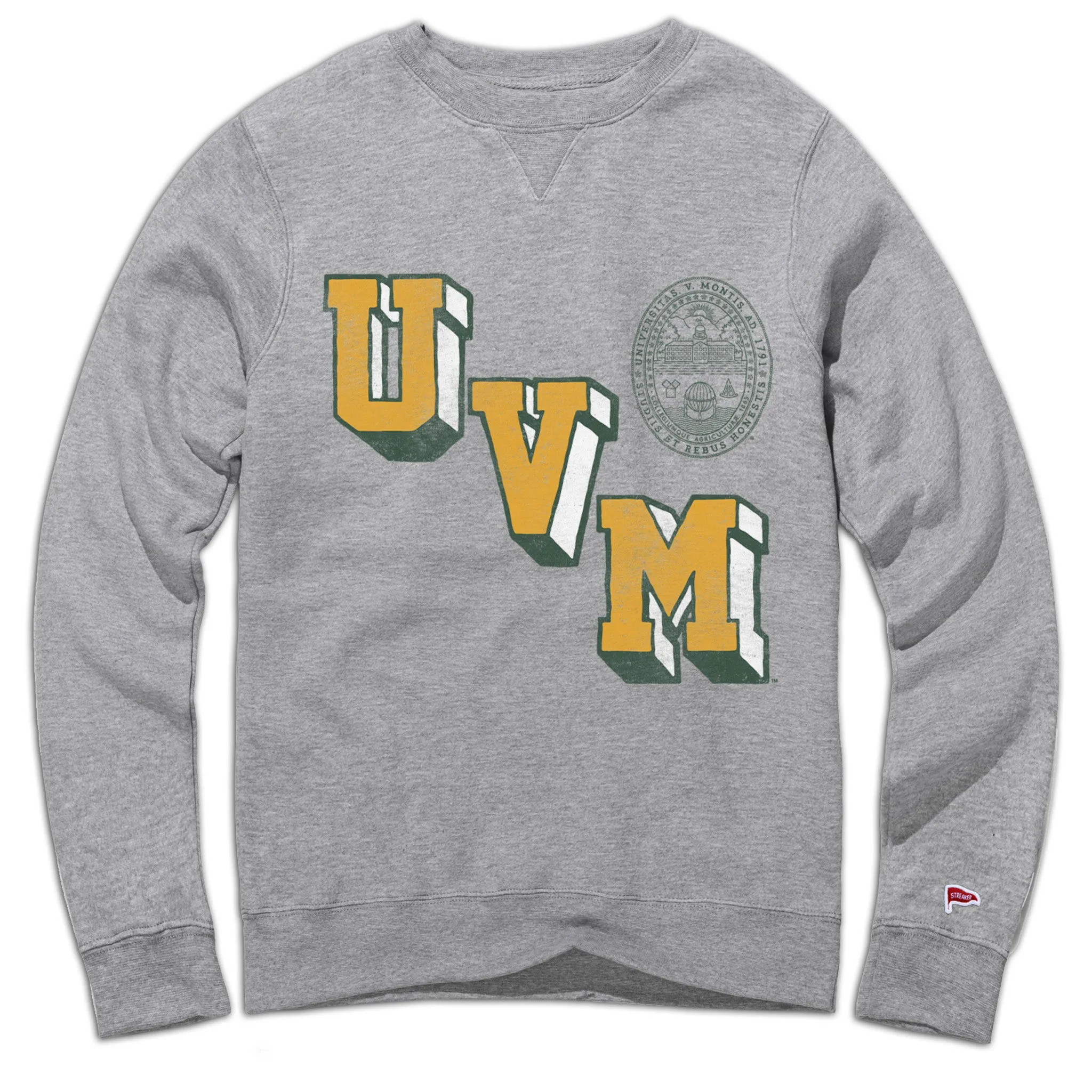 Modern Design Thermal Reflective Lining University of Vermont Vintage Letterman Crewneck