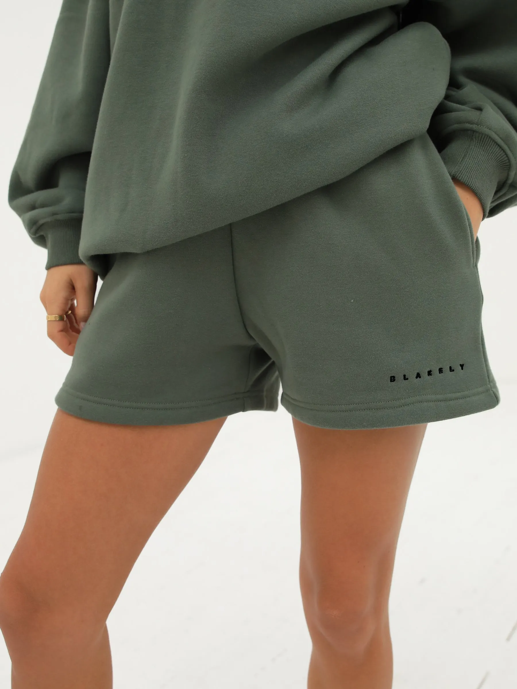 Moisture Wicking Technology quick dry Isabel Jogger Shorts - Khaki Green