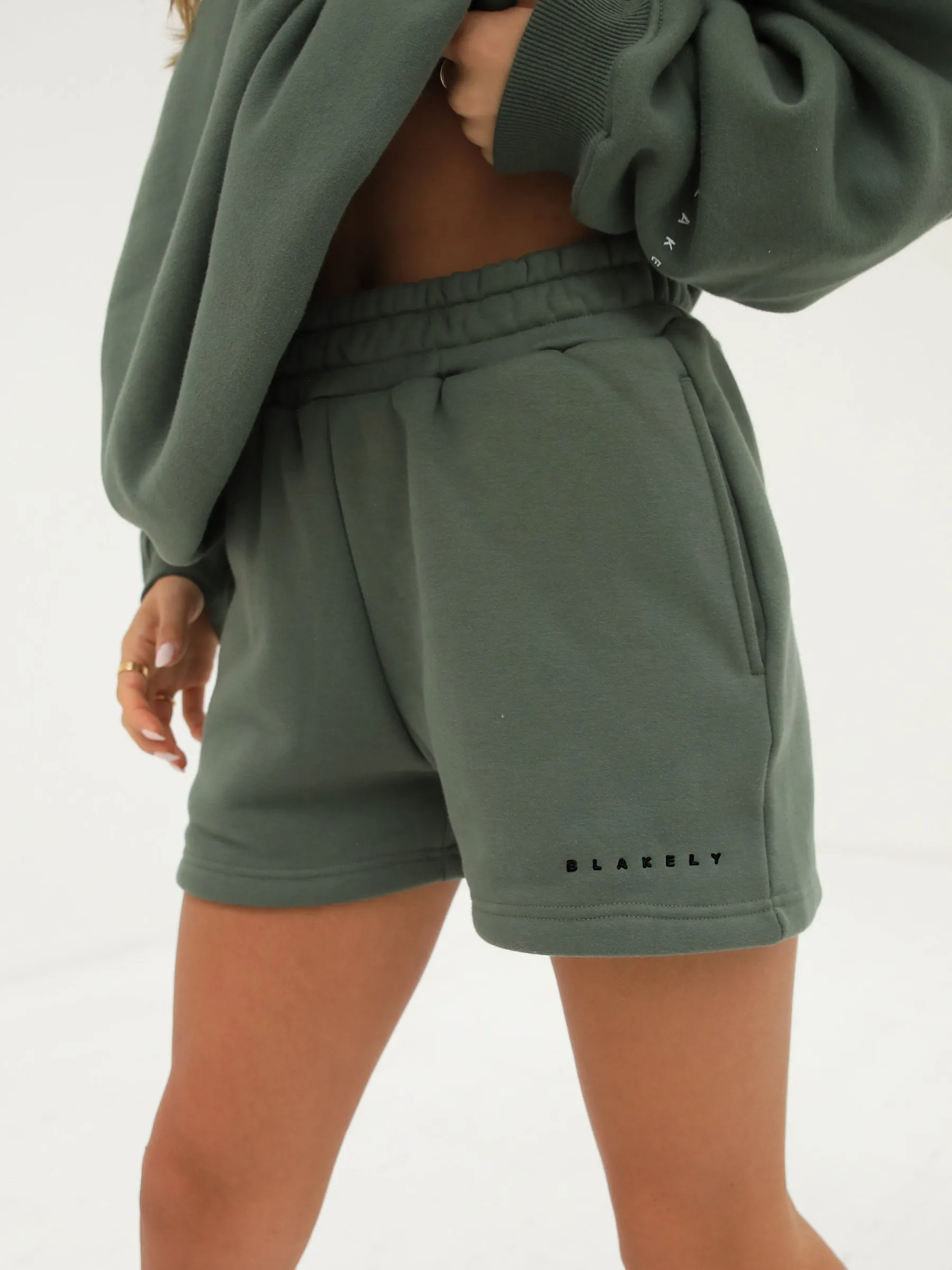 Isabel Jogger Shorts - Khaki Green skin friendly Recycled Polyester