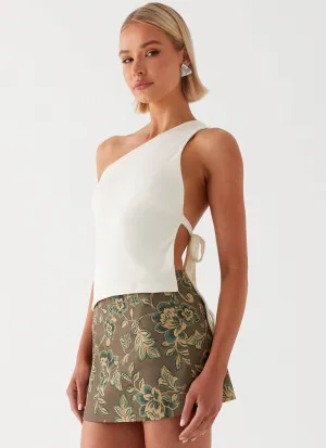 Luxe Fit Tonnie Floral Mini Skirt - Brown Floral