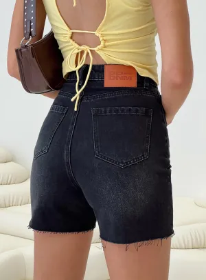 Tale Core Impala Shorts Washed Black Denim