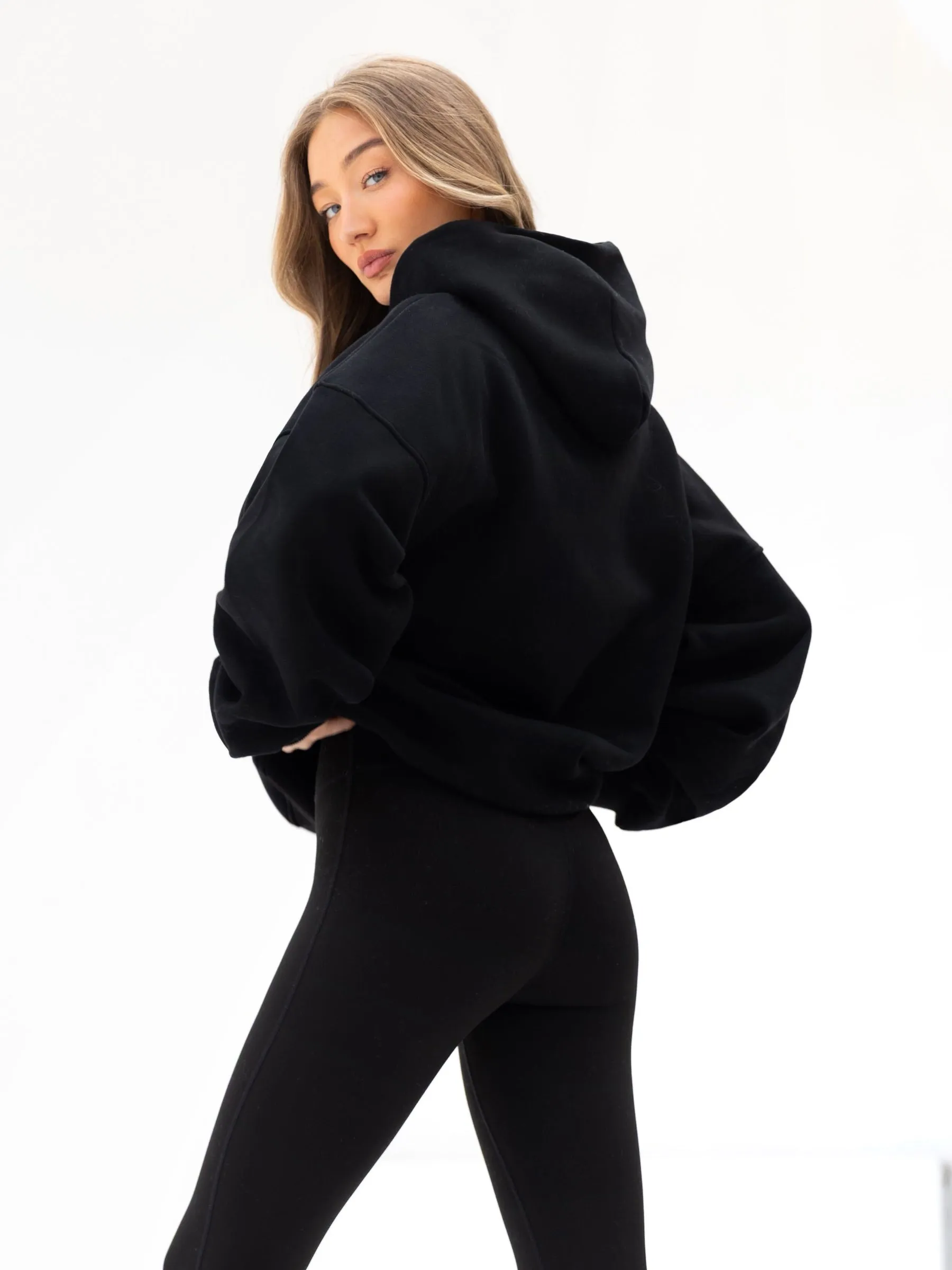 Elastic hem Sami Oversized Hoodie - Black
