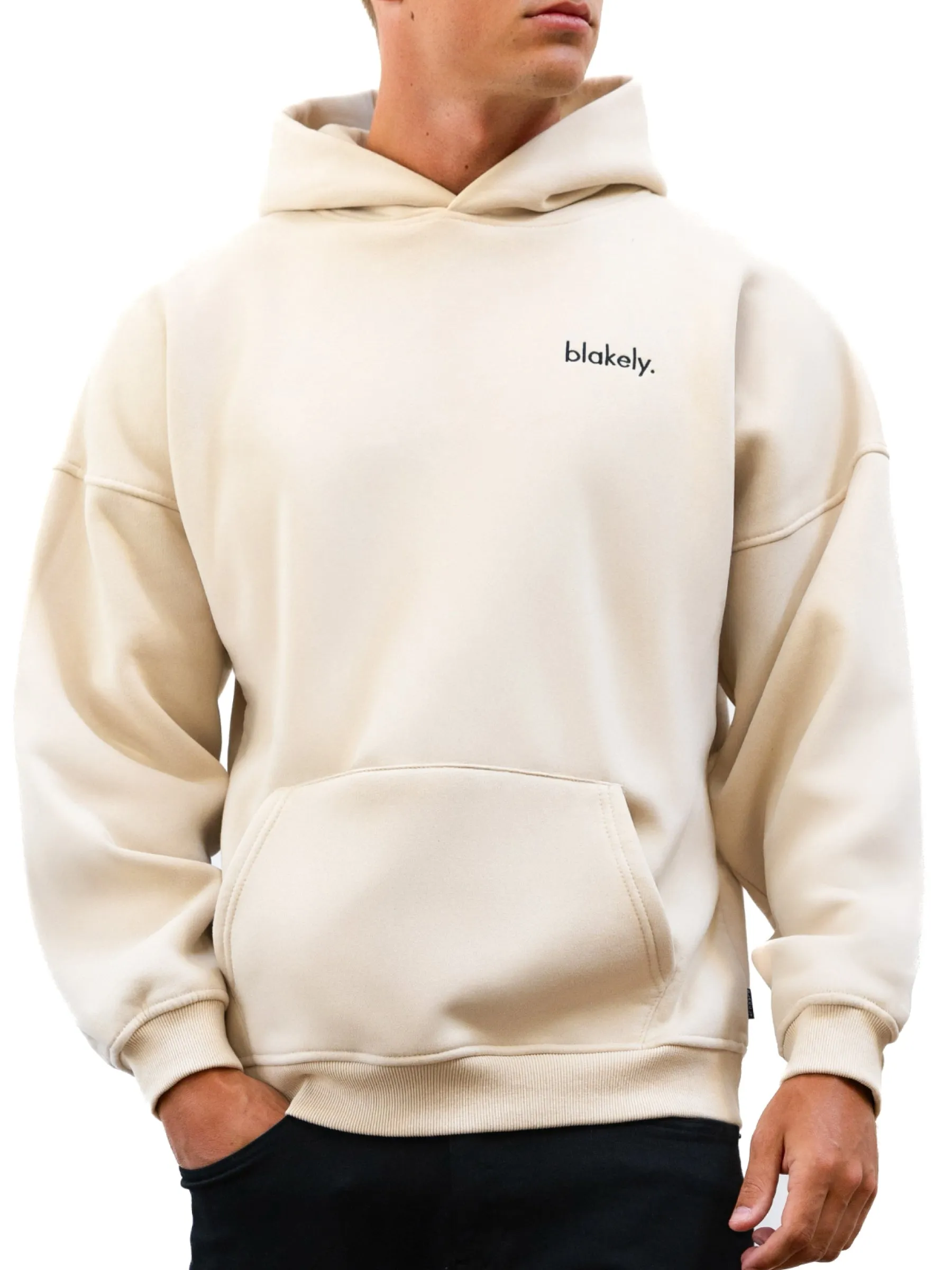 Washable Chiffon details Sami Relaxed Hoodie - Bone