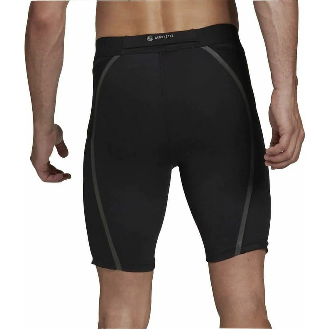 adidas Saturday Mens Short Running Tights - Black Stretchy Waist Comfortable Waistband