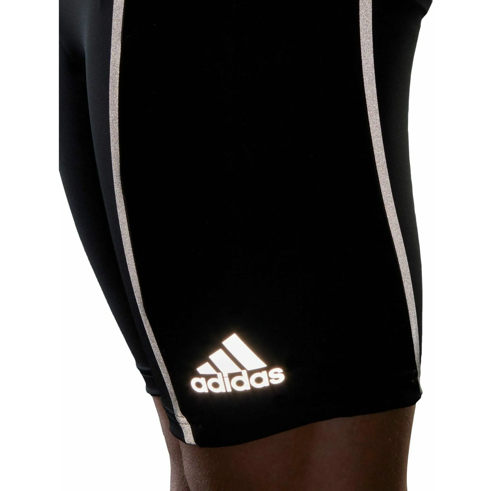 adidas Saturday Mens Short Running Tights - Black Petite Fit Flexible Gusset Design