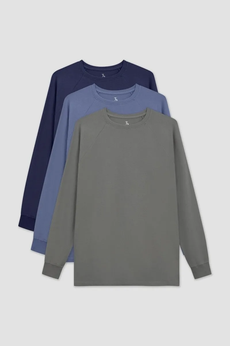 High Density Weave Athletic Fit Long Sleeve Easy 3-Pack