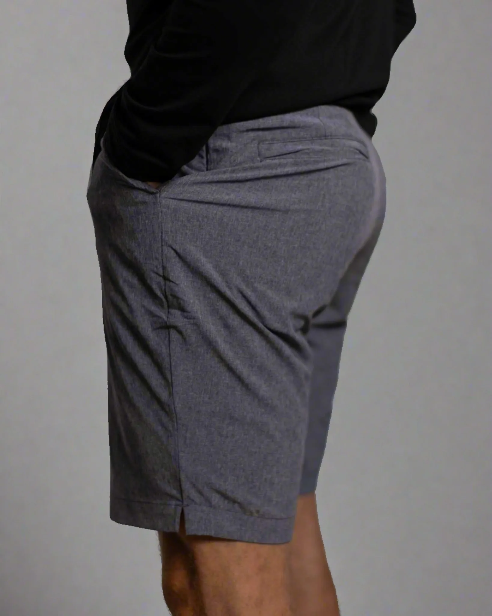 Soft Stretch Sport Friendly [AIRLOOM] Wayfarer Shorts - Heather Blue