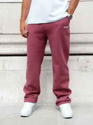 Arlo Wide Leg Sweatpants - Dark Pink Stretch Fabric Twill Weave Texture