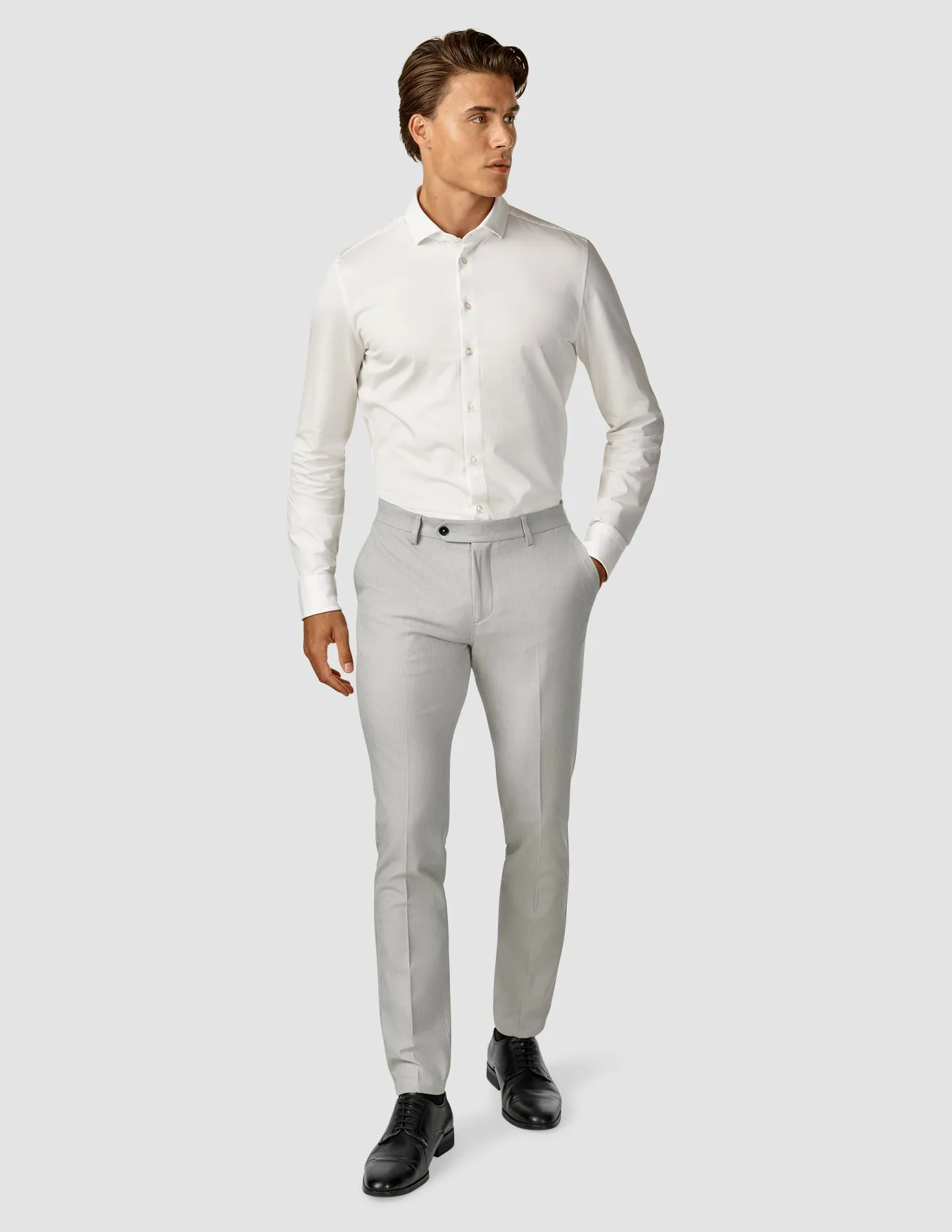 Chilly Day Comfort Essential Suit Pants Slim Teal Blue