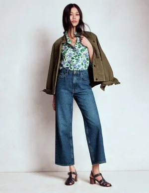 High Rise Straight Crop Jeans-Mid Vintage Work Ready Earthy