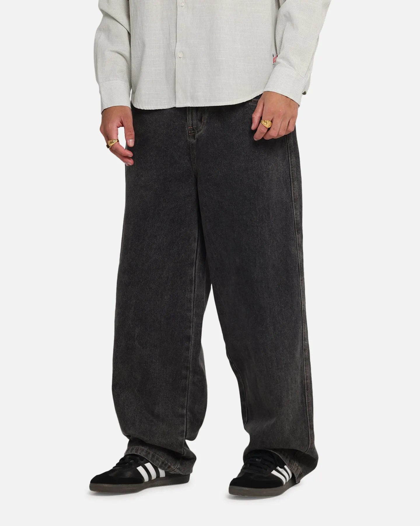 Home Comfort Weekend Warrior Garment Dyed Technique X-Large Baggy Bull Denim 91 Pants Washed Black