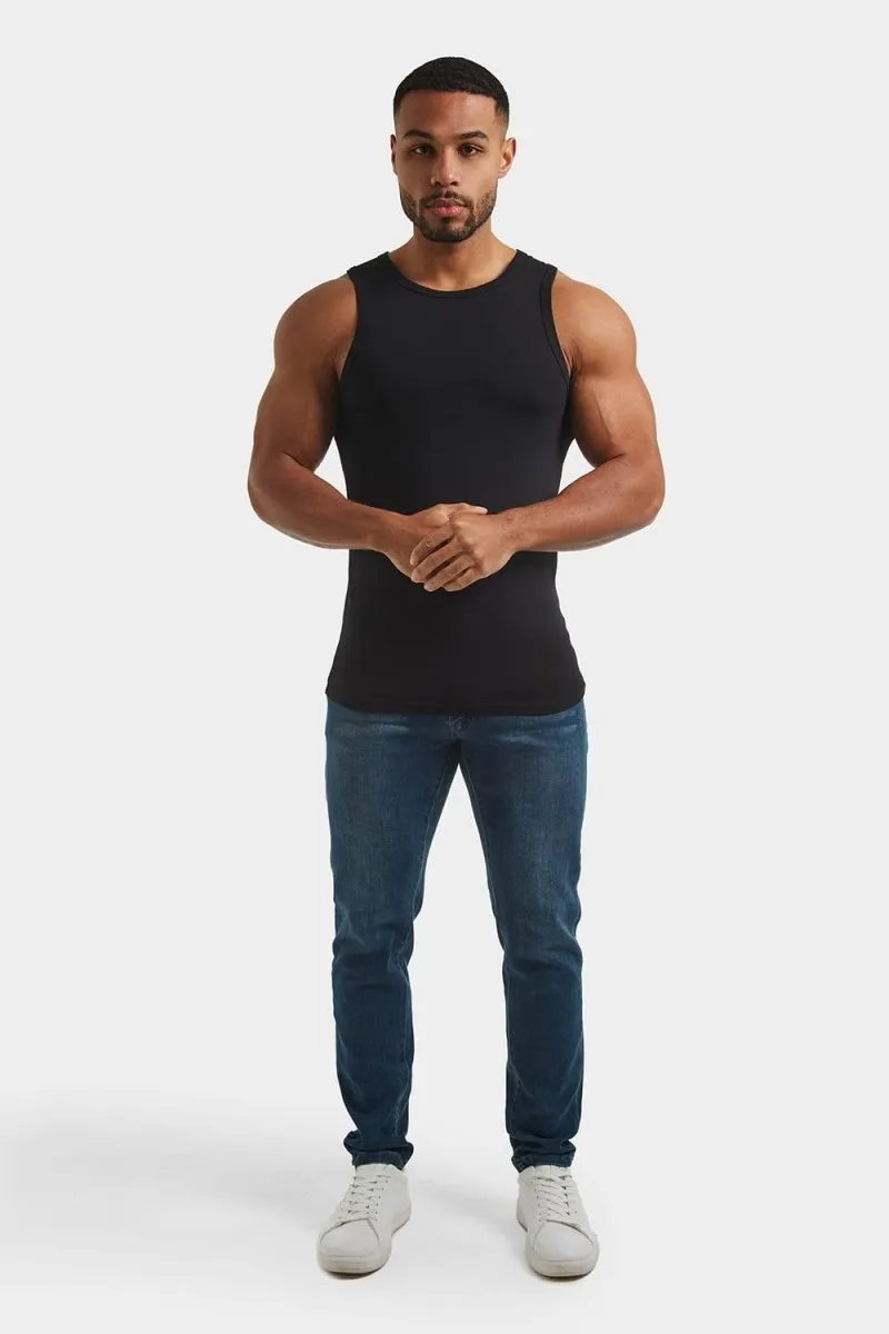 Athletic Fit Tank Top in Black Athletic and Cool