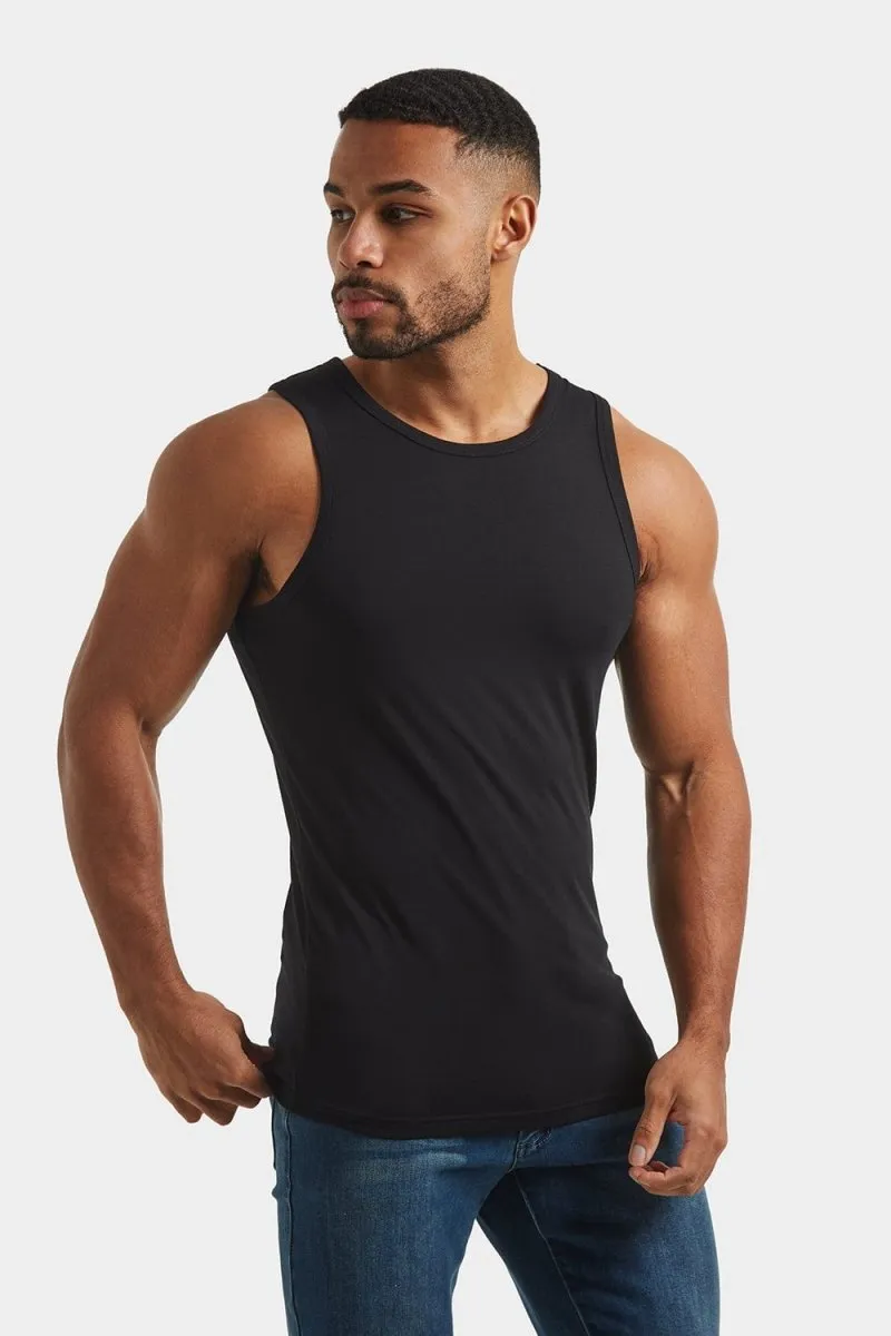 Casual Comfort Look SlimFitDesign Athletic Fit Tank Top in Black