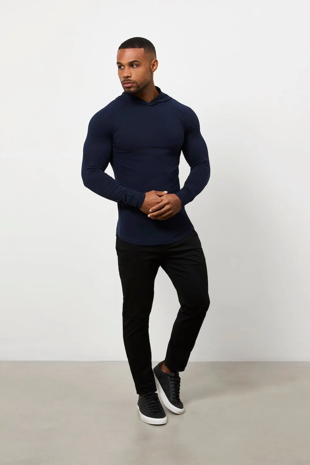 Street Style Trend Hooded Top in True Navy