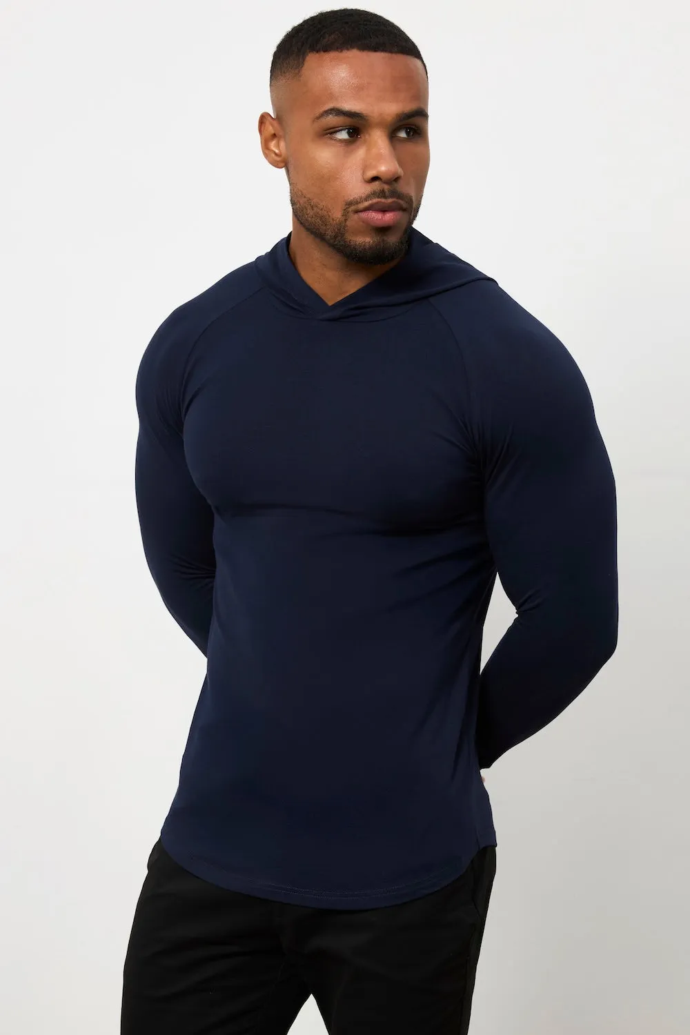 Hooded Top in True Navy Long sleeved warmth