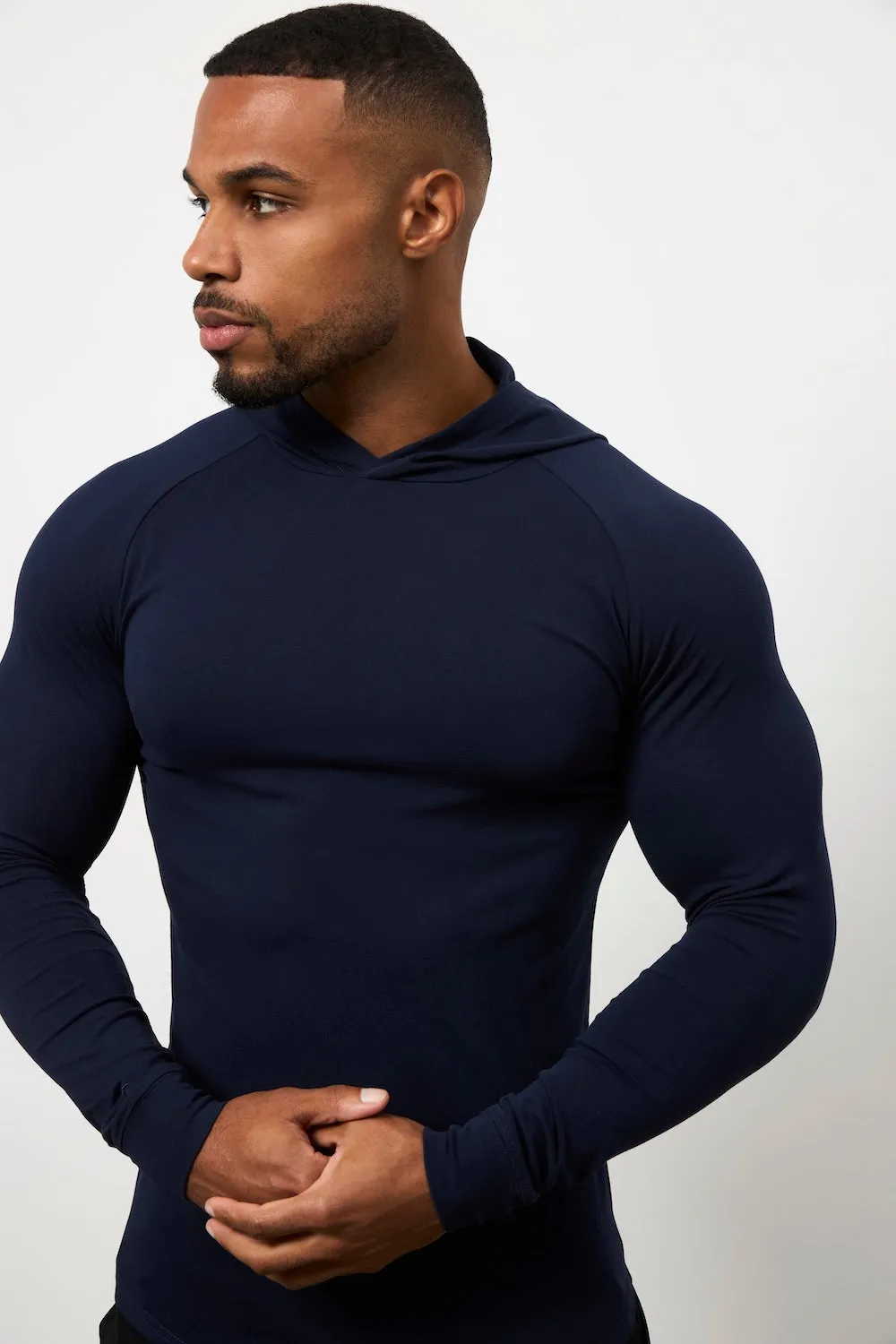 Hooded Top in True Navy Running Speed Relaxed Torso Fit