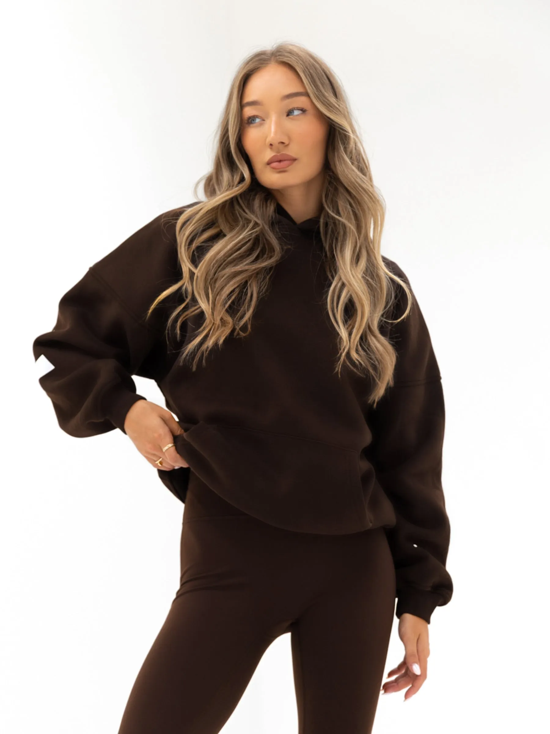 Sun Protection Raccoon like Isabel Oversized Hoodie - Coffee Bean