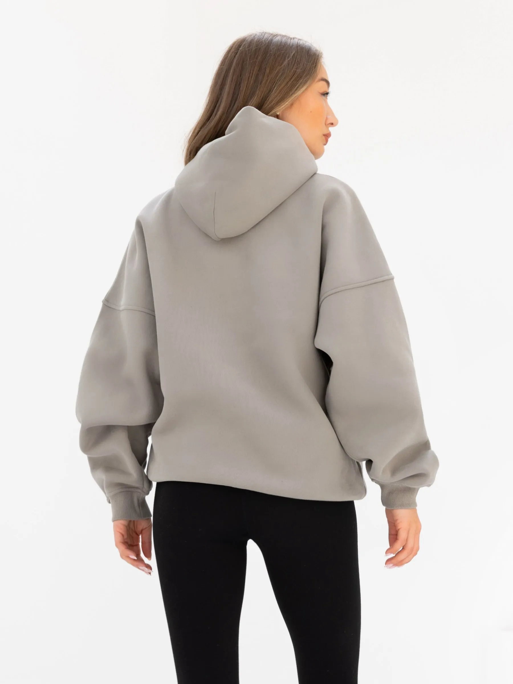 Trend Motion Logo Oversized Hoodie - Washed Khaki