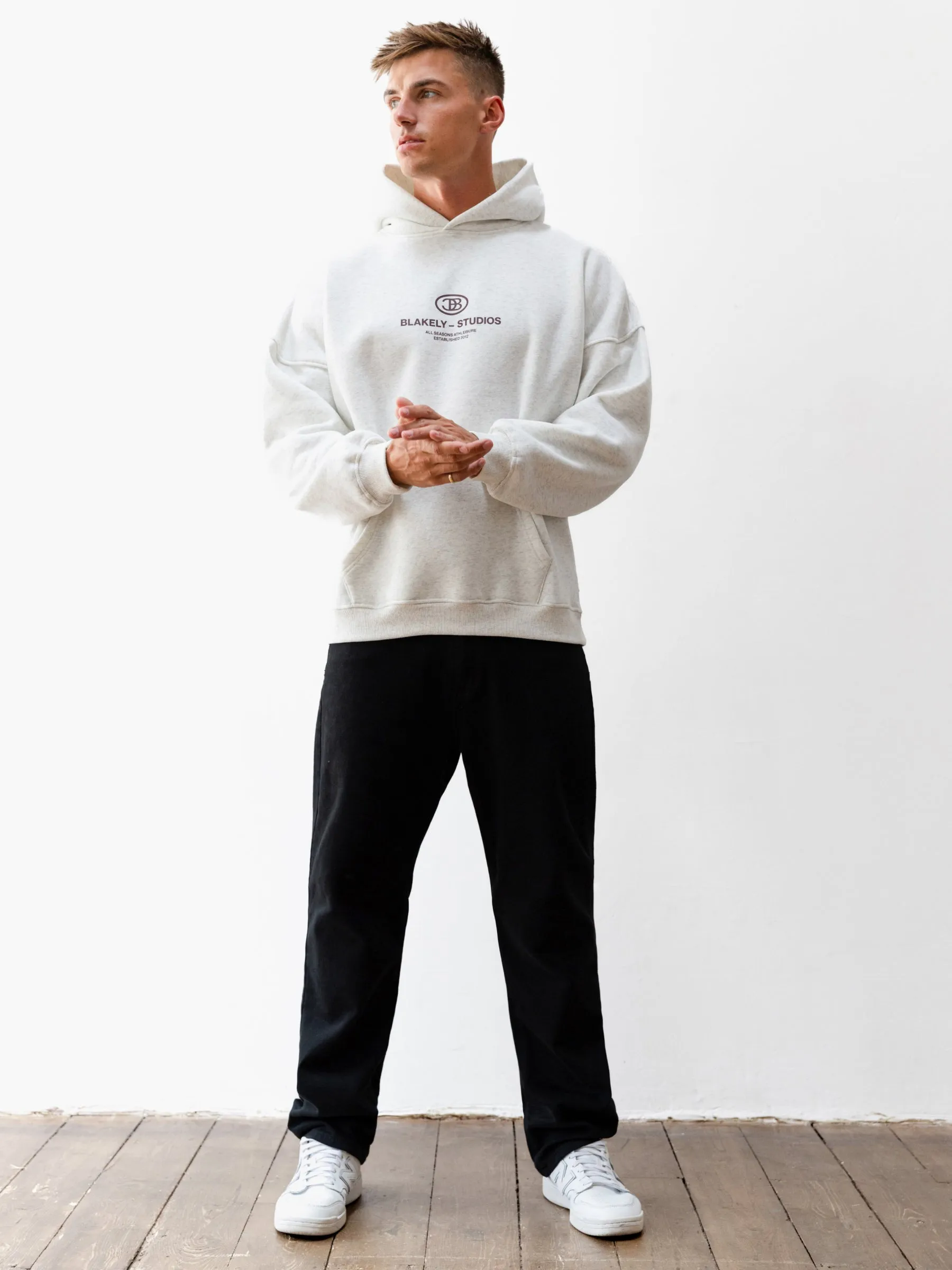 Mercer Relaxed Hoodie - Marl White Elephant like