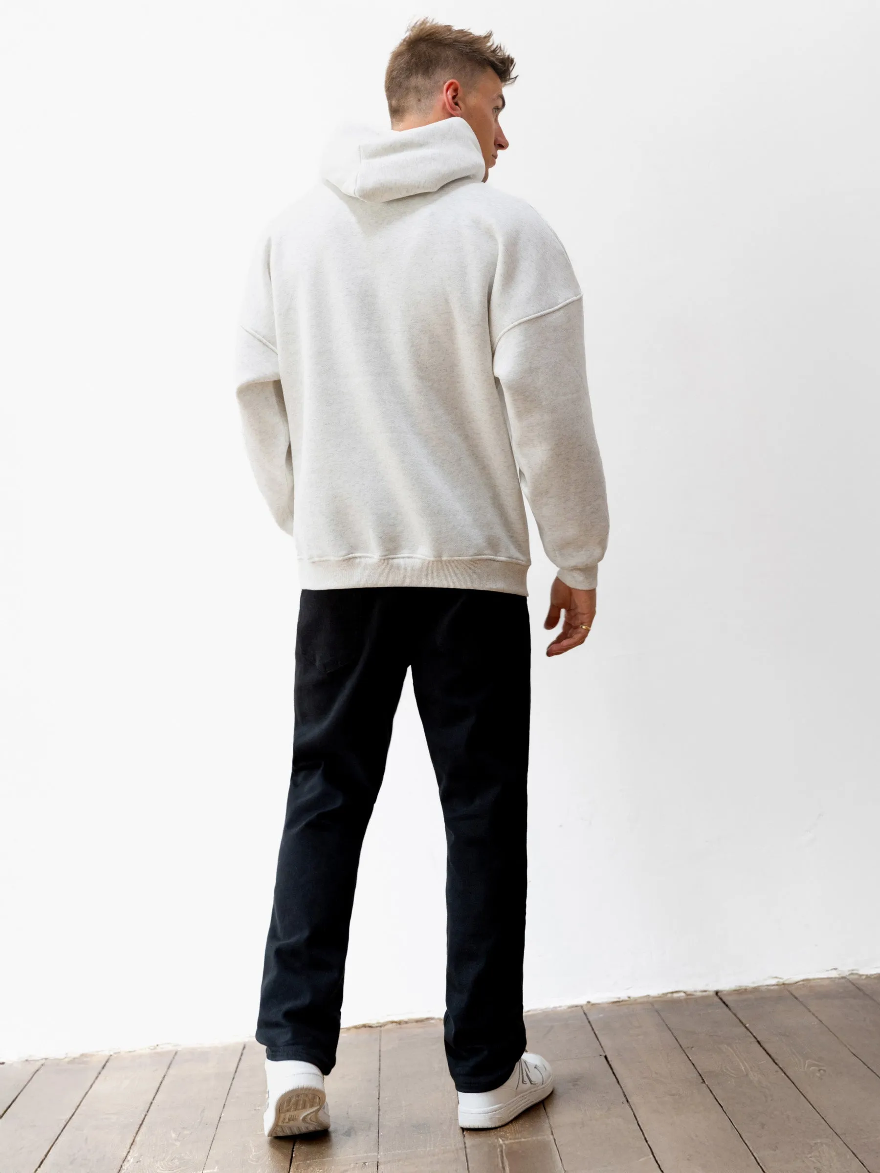 Mercer Relaxed Hoodie - Marl White Pearl details
