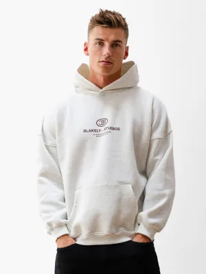 Nighttime Stroll Mercer Relaxed Hoodie - Marl White