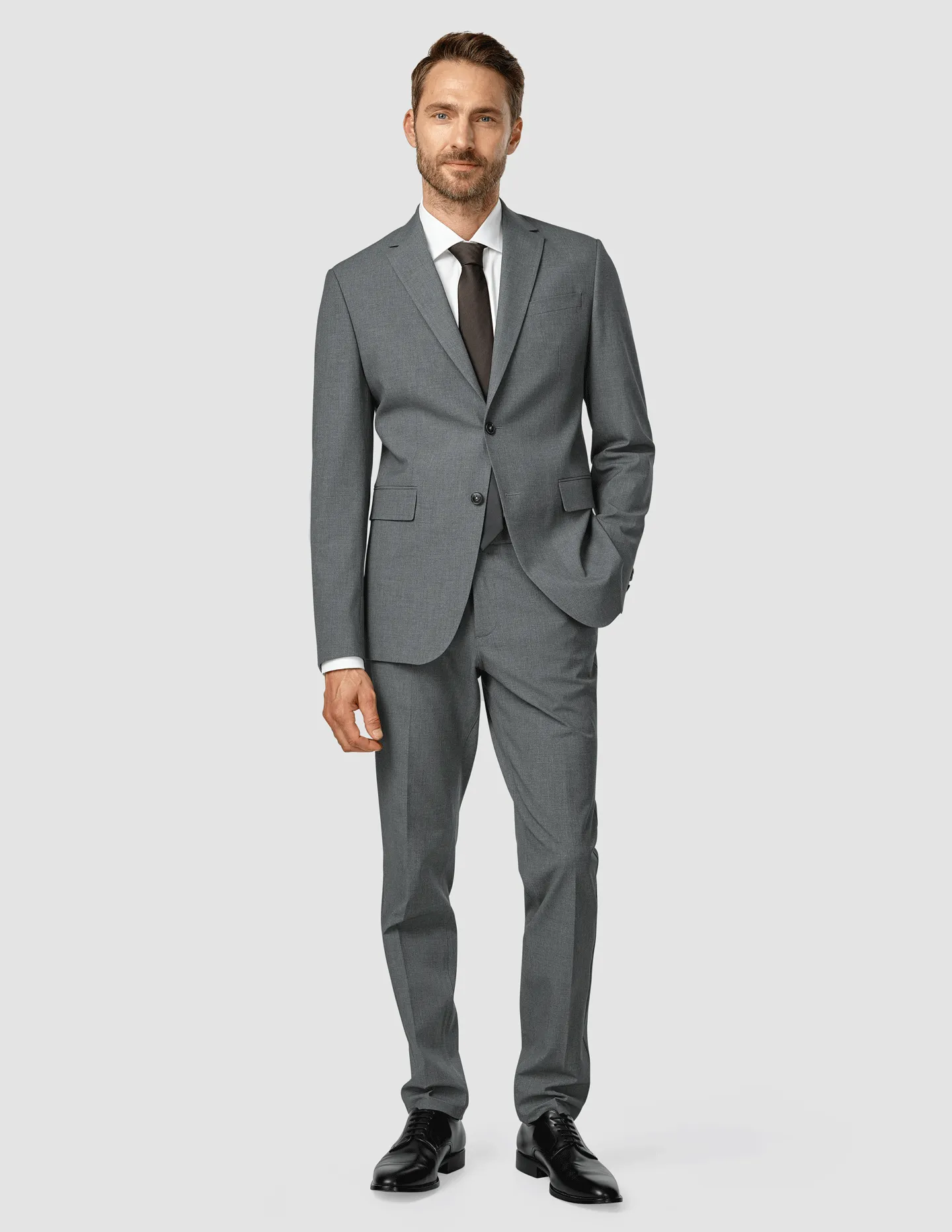 Essential Suit Pants Regular Dark Grey Melange windproof Non Restrictive