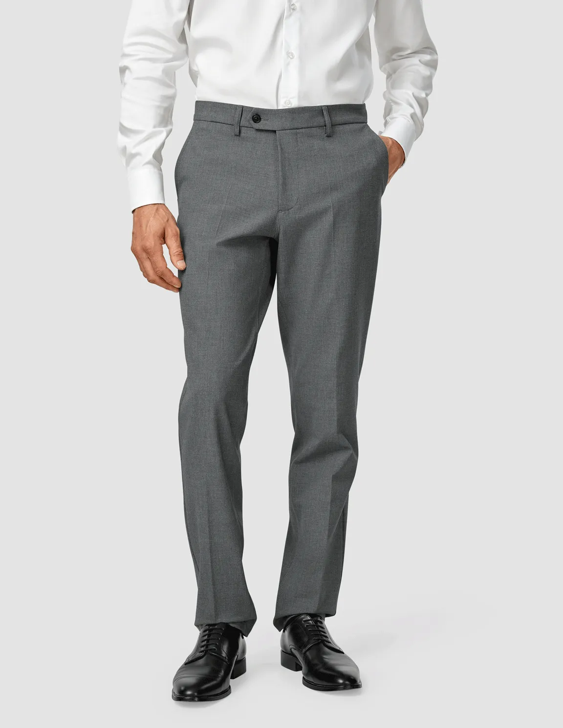 Essential Suit Pants Regular Dark Grey Melange Lounge-friendly Double Stitched