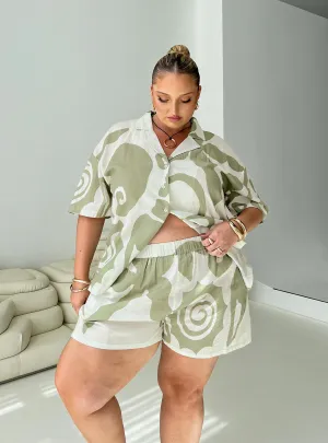 Sea Shorts Green / Cream Curve Club Mode MultiPocket System