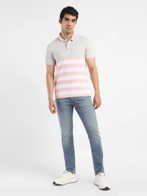 UV-Resistant Durable Ribbed Cuffs Men's Colorblock Polo T-shirt