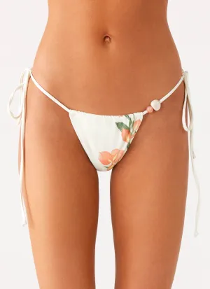 Liona Bead Bikini Bottoms - Siena Floral Anti Abrasion Coating Lightweight Mesh