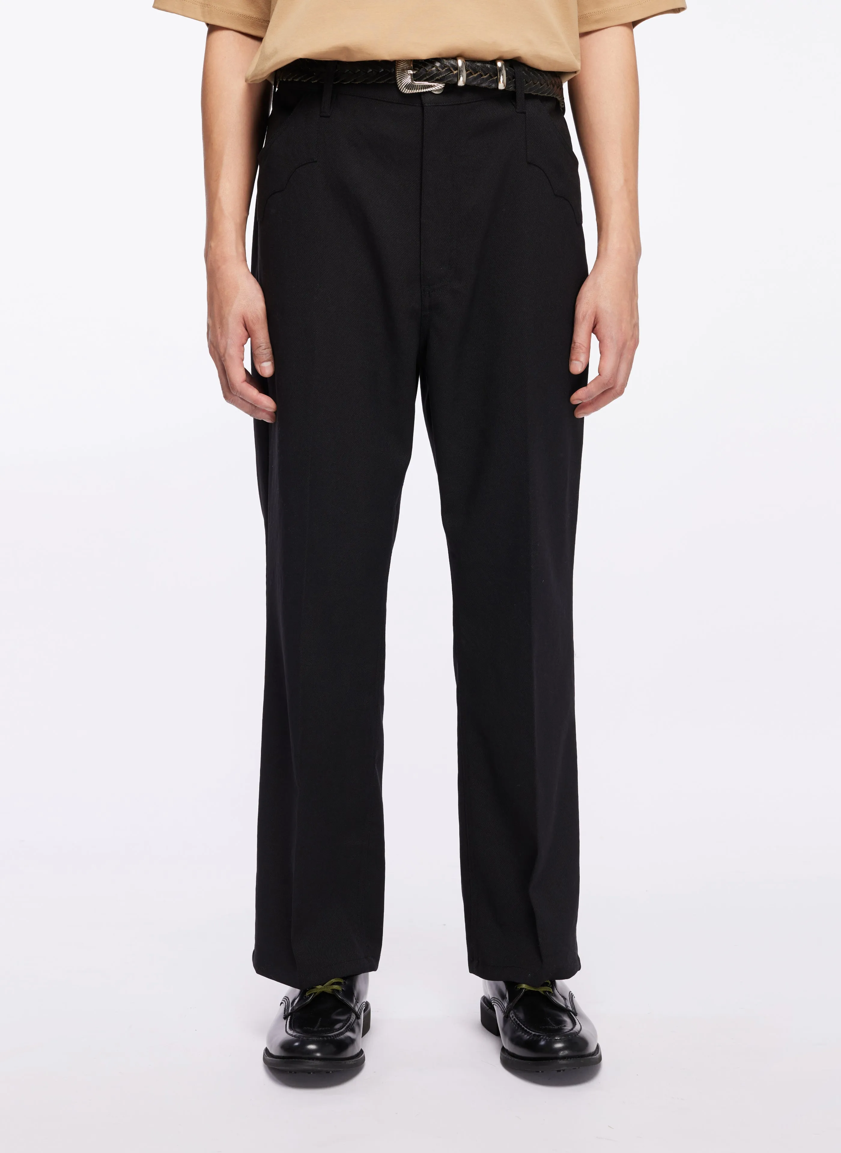 PrecisionTailoring NonRestrictive Cut Wool Like Polyester Boot Cut Flare Pants