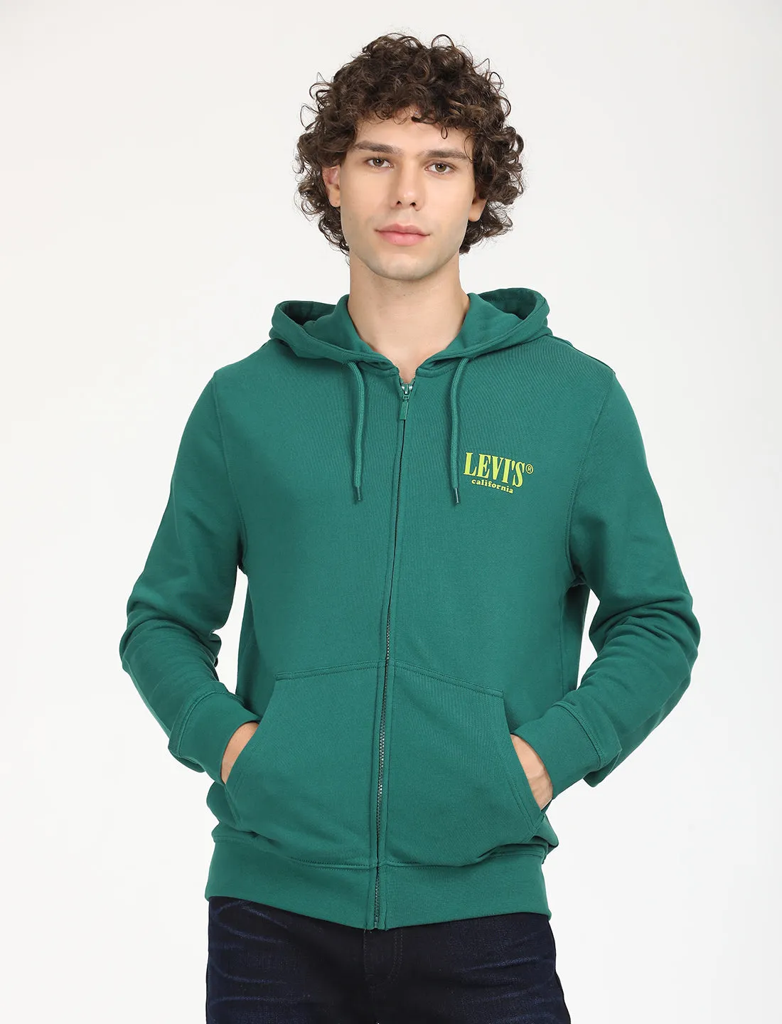 Men's Solid Green Hooded Sweatshirt Trend Feel Effortless Comfort