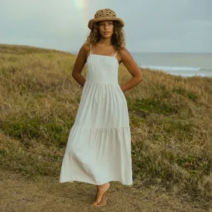 Vented Panels Cabo Midi Dress, Sand