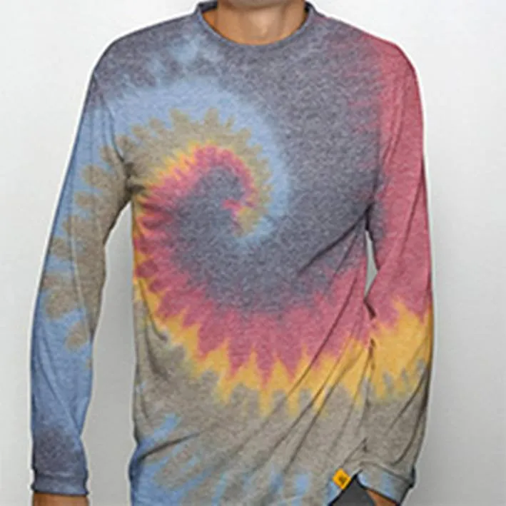 Men's Long Sleeve Smarter Basics Tie Dye Tee V-Neck