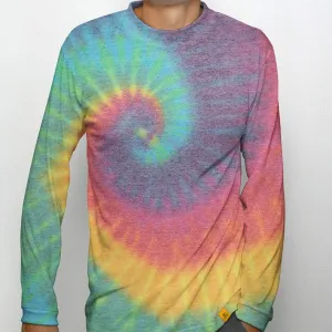 Heathered Fabric Versatile Apparel Men's Long Sleeve Smarter Basics Tie Dye Tee
