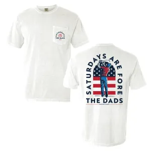 Wrinkle Free Fabric Seamless Edging Saturdays Are Fore The Dads Golfer USA Pocket Tee