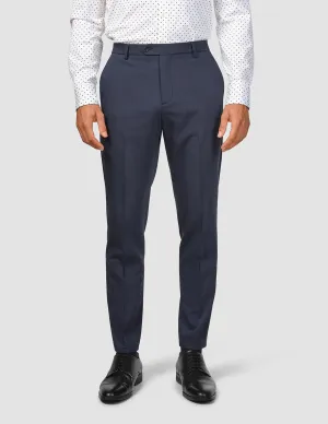 Stain Resistant Weave Multi Pocket System Tech Wool Suit Pants Slim Navy